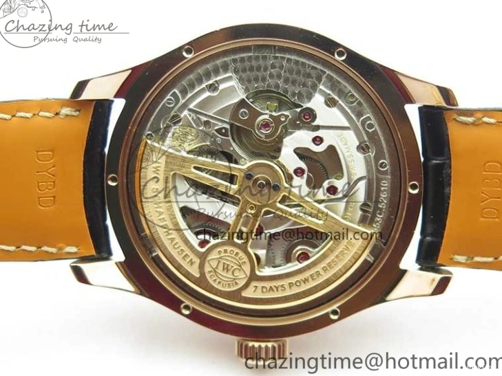 MIROTIME 0307 Elegant Portugieser Perpetual Calendar IW503302 RG V9F 1:1 Best Edition Gray Dial on Black Leather Strap A 7096